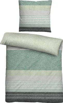 Produktbild von Biberna Bettwäsche grün 1x 135x200 cm + 1x 80x80 cm