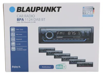 Zdjęcie produktu dla Blaupunkt BPA 1124 DAB BT, Czarny, Obrotowy, CT, EON, PTY, REG, MP3, WMA, LCD, A2DP, AVRCP, HFP, SPP