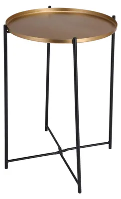 Beistelltisch rund Metall goldfarben Ø 35 x 47 cm