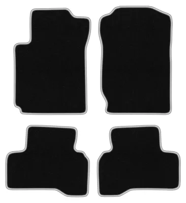 Produktbild von Fußmatten Velours Schwarz/Silber für Suzuki Grand Vitara II 2005-2014 Set 4-tlg