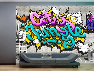 Produktbild von Vlies Fototapete 400x280 cm Tapeten Wandtapete XXL Graffiti m-A-0010-a-b