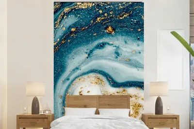 Produktbild von MuchoWow® Fototapete für Wohnzimmer oder Schlafzimmer Wandtapete Vinyl Motivtapete Marmor - Farbe - Glitter - Gold - 170x260 cm - Wohnzimmertapete