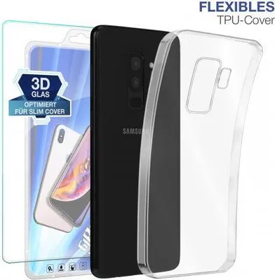 Produktbild von TPU-Hülle Transparent für Samsung Galaxy S8 / S9 / S9+ - Modellkompatibilität: Für Samsung Galaxy S9+ - Displayglas: Mit 9H Displayglas