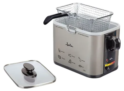 Friteuse 1000 W, 1,3 L, schwarz/silber, kompakt