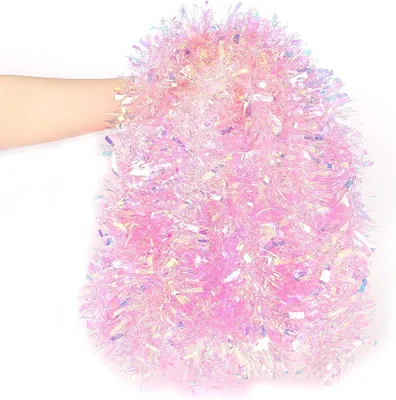 Productafbeelding van Kerst Slinger - Decoratie Slang - Feestelijke Decoratie - Met Glitter - 17 voet - Roze