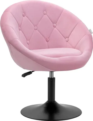 Imagen del producto de Silla giratoria Rico Qs-Bl12B, tapizada en terciopelo rosa