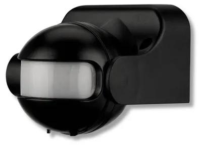 Obrázek produktu pro Detektor pohybu pro montáž do interiéru/exteriéru, krytí IP44, vhodný pro použití s LED, montáž na zeď, černý