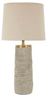Obrázek produktu pro Stolní lampa Lima 37 x 73 x 37 cm železo keramika látka šedá béžová zlatá