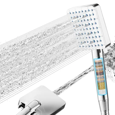 Produktbild von Filterduschkopf mit 20-Stufen-Filter, 6+1 Strahlarten, 1,5 m Schlauch, für hartes Wasser