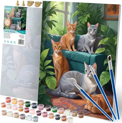 Produktbild von Malen nach Zahlen 40x50 cm Massido Cats