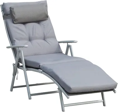Image de Chaise longue - Chaise de jardin - Transat - Chaise d'extérieur - Chaise de plage - Dossier réglable sur 7 positions