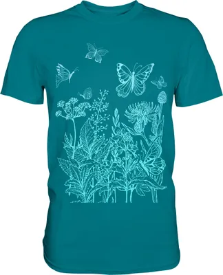 Produktbild von Natur Wiese Schmetterling T-Shirt – Diva Blue / M