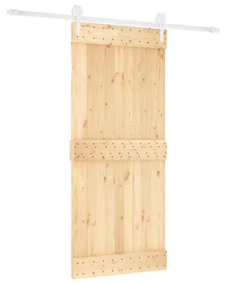 Produktbild von vidaXL Schiebetür Natürlich und Weiß 90 x 210 cm Massivkiefer