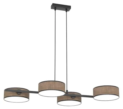 Zdjęcie produktu dla Lampa wisząca DRUMZ czarno-brązowa 4xE14x15W tkanina wym:120x80x46cm IP20 Emibig