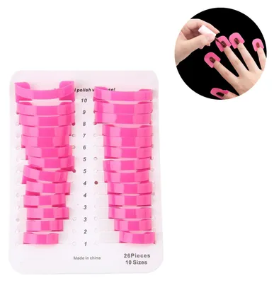 Produktbild von 26-teiliges Nagellackschutz-Set aus Kunststoff in 10 Größen – Fingernagel-Schablonen für Gelnägel – Zubehör – Nagelschablonen – Nagelschutz – Anti-Auslauf-Maniküre-Werkzeuge