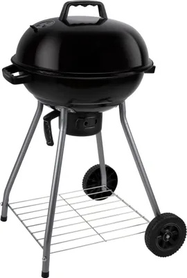 Produktbild von Alpina Holzkohlegrill - Kugelgrill Ø43 cm - Grill mit Deckel und Rädern - Integriertes Belüftungssystem - Abnehmbarer Aschenbecher - Schwarz