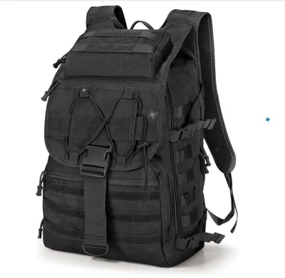 Produktbild von Taktischer Rucksack, 35 l, Trekking-Rucksack, wasserabweisend, Militär, Armee, Kampfrucksack, MOLLE, Wanderrucksack, Schwarz , L
