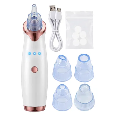 Produktbild von KRUMAD Mitesser Sauger 3 Stufen, Porensauger mit LED Display, 5 Aufsätze, Porenreiniger Gesicht, Mitesser Entferner, Hautreinigung Gerät