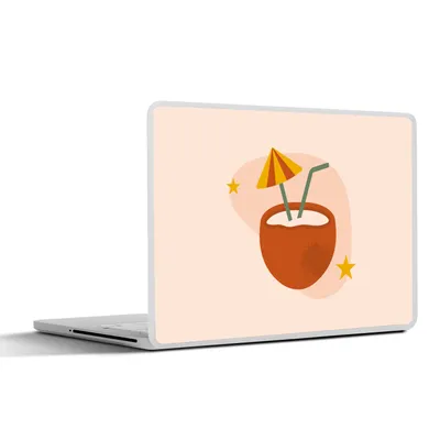 Produktbild von MuchoWow® Laptop Aufkleber Sticker Cover Cocktail - Kokosnuss - Sommer 40x30 cm - Laptop Dekoration - Selbstklebend