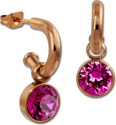 Image de Amello Boucles d'oreilles en acier fin pink scintillant zirconias rose or ESOS51P