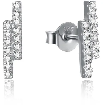 Produktbild von Mini malistic silver earrings with clear zircons AGUP2269