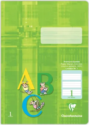 Produktbild von Clairefontaine 25x Schulheft DIN A4 16 Blatt grüne Lineatur Zitrusgrün 331051C