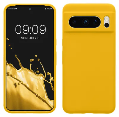 Produktbild von kwmobile Handyhülle für Google Pixel 8 Pro Hülle, für Pixel 8 Pro Case - Hülle Silikon - kabelloses Laden - Strahlend Gelb