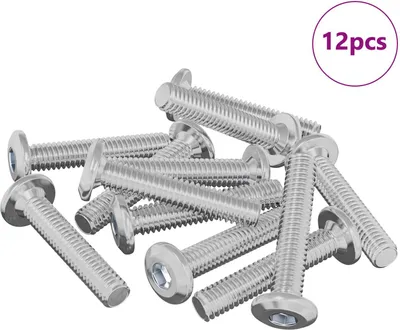 Obrázok produktu pre vidaXL Hlavová skrutka, 12 kusov, strieborná, M6 x 30 mm, oceľ