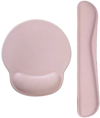 Obrázek produktu pro Sada ergonomických podložek pod zápěstí pro myš a klávesnici – podložka pod myš o rozměrech 22 × 25 cm a podložka pod klávesnici o rozměrech 44 × 8 cm, vyrobené z paměťové pěny s gelem, s protiskluzovou gumovou základnou