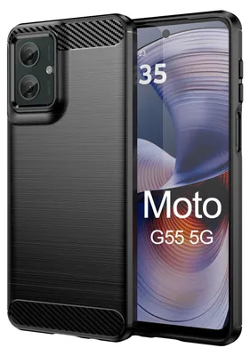 Produktbild von Carbon Hülle für Moto G55 Hülle Handyhülle Outdoor Handy Tasche Bumper Case Back Cover