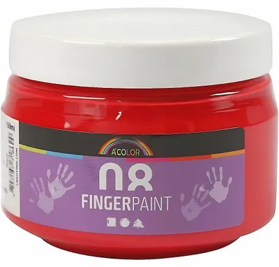 Produktbild von Fingerfarbe Rot 150 ml, ohne Pinsel, schnelltrocknend, gute Deckkraft, leicht auswaschbar