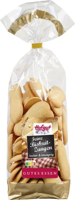 Produktbild von Hofgut Biskuitzungen 3er Pack (3x200g Beutel) + usy Block