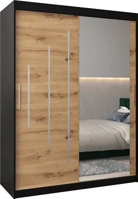 Produktbild von Kleiderschrank, Schiebetürenschrank Schlafzimmer, Schrank mit Spiegel YORK 2 150 cm