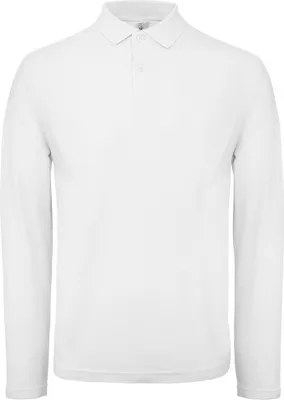 Produktbild von B&C Collection Herren Poloshirt Langarm RW6356 (3XL) (Weiß)