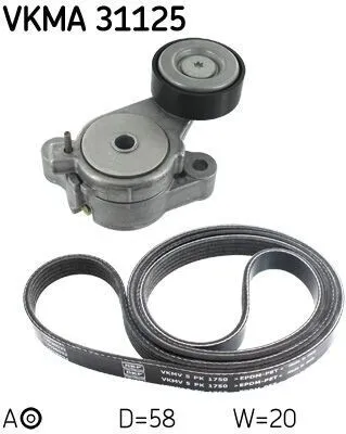 Produktbild von SKF VKMA 31125 Keilrippenriemensatz für VW GOLF VI (5K1)