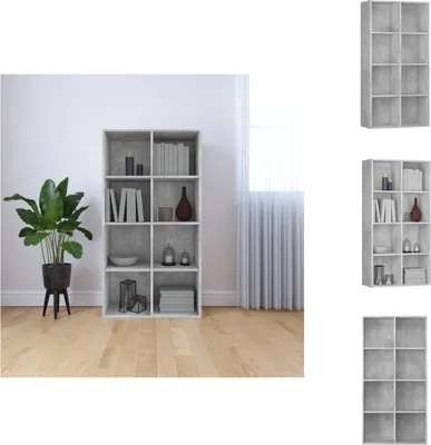 Obrázek produktu pro vidaXL Regál/deska na knihy betonová šedá 66×30×130 cm materiál na bázi dřeva - Regály a knihovny