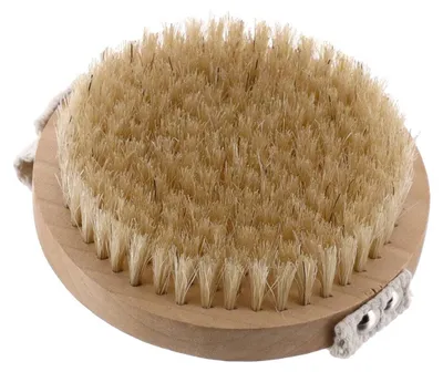 Produktbild von Runde Körperwaschbürste aus Holz mit Naturborsten
