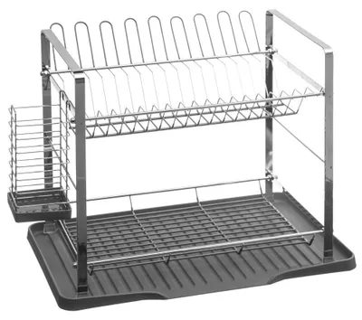 Produktbild von Metallabtropfgestell 2 ebenen mit grauer platte - 5 five simply smart