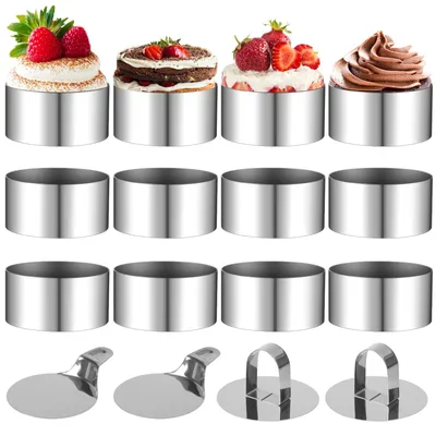 12 Dessertringe und Dinerringe, verstellbar, silber, 8x4x4 cm