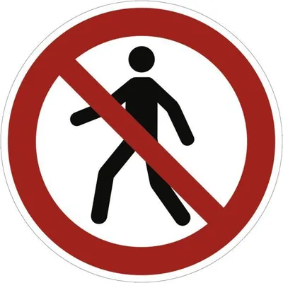 Produktbild von Dreifke® Schild Für Fußgänger verboten ISO 7010, Alu, Ø 315 mm