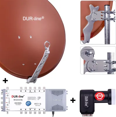 Produktbild von DUR-line Select 75/80cm Komplettanlage ziegelrot 1xSAT/12TN