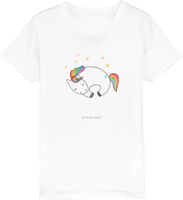 Produktbild von Mr. & Mrs. Panda Kleinkinder T-Shirt Einhorn Nacht 12-14 Jahre (152/164) - Weiß - Geschenk, Menschen, Unicorn, Kinder Mädchen, Freundin, Baumwollshirt, Kindershirt, Öko