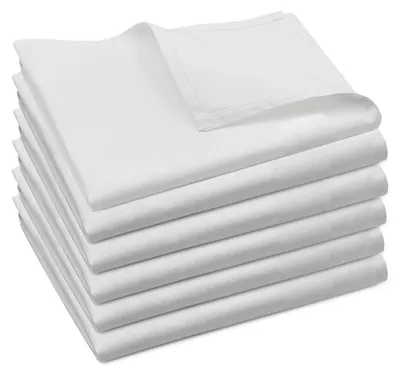 Produktbild von 6er Set Mundservietten 100% Baumwolle, 50x50 cm, Weiß