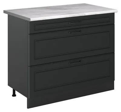 Imagen del producto de Mueble bajo de cocina Vicco R-Line Antracita casa de campo/Antracita 100 cm encimera Mármol, Model 71573