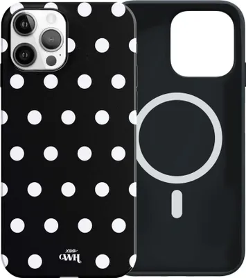 Produktbild von Polka Dots (Black) MagSafe - Double Layer  - Kompatibel mit iPhone 12 Pro