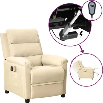Image de Fauteuil électrique de massage Crème Tissu