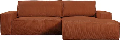 Produktbild von Ecksofa mit Schlaffunktion - Ecke rechts - Cord - Terracotta - AMELIA