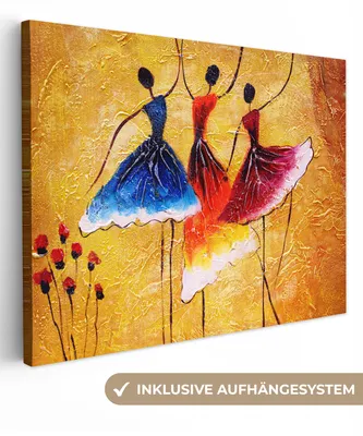 Zdjęcie produktu dla MuchoWow® - Obraz na płótnie - Malarstwo - Kobiety - Sukienka - Olej, obraz na ścianę, dekoracja ścienna obrazy do salonu, 120x90cm