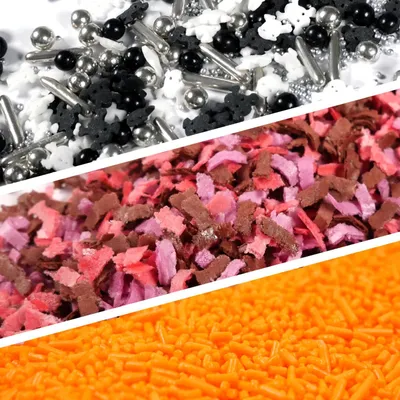 Produktbild von Streuselheld 3er Set Halloween 90g Gruselige Esspapier Flocken für Kuchen, Muffins & Desserts