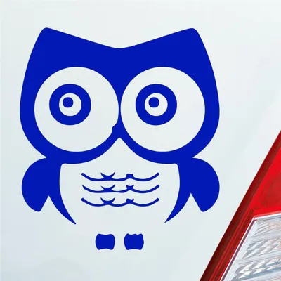 Produktbild von Auto Aufkleber Eule Owl Uhu Vogel Bird süß Tier Musik 10x11 cm Dunkelblau Sticker Heckscheibenaufkleber